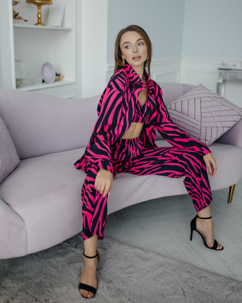 Піжама жіноча Модельєр 7748 р. 42 Чорно-рожевий (11514) - фото 6