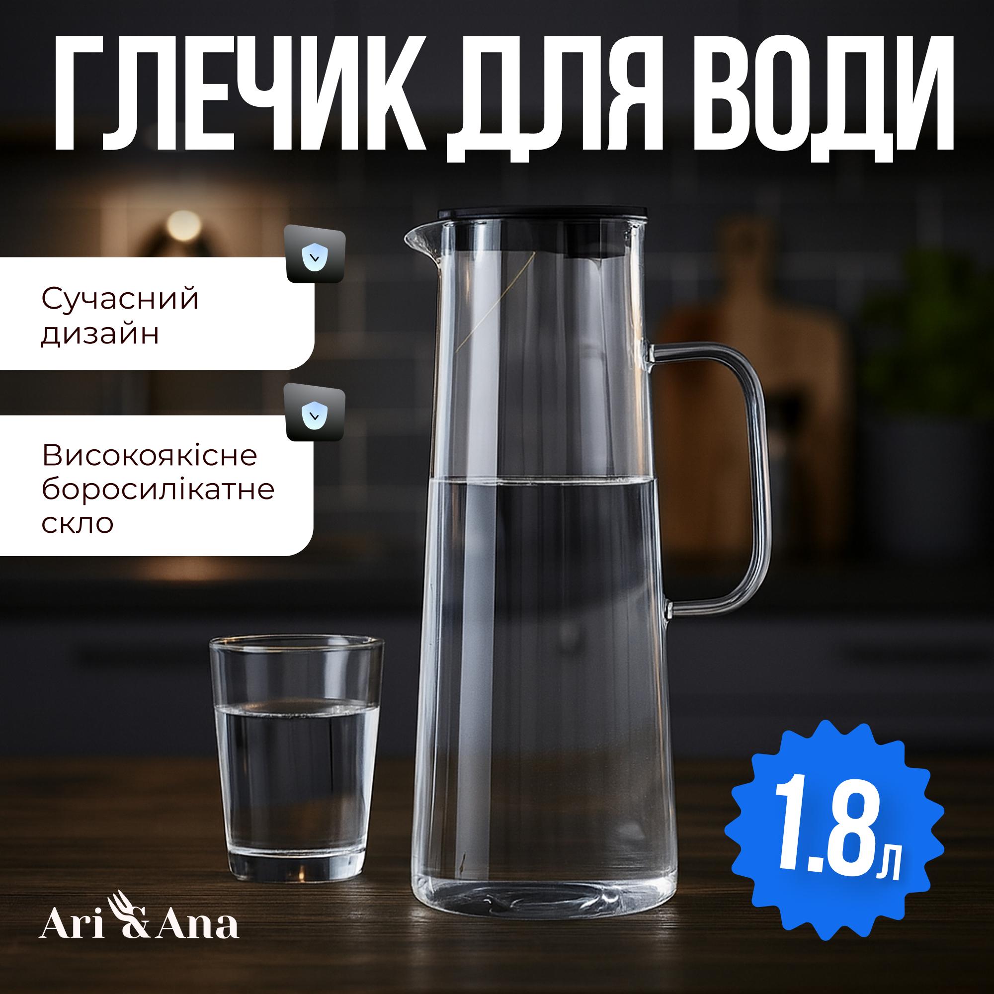 Кувшин стеклянный термостойкий с пластиковой крышкой боросиликатное стекло 1,8 л Прозрачный (30370843) - фото 8 Кувшин стеклянный термостойкий с пластиковой крышкой боросиликатное стекло 1,8 л Прозрачный (30370843) - фото 8