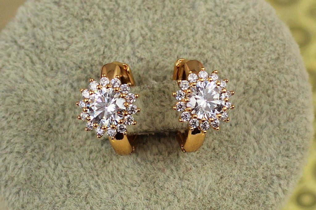 Серьги Xuping Jewelry Подсолнух 1,5 см Золотистый (2270185755)