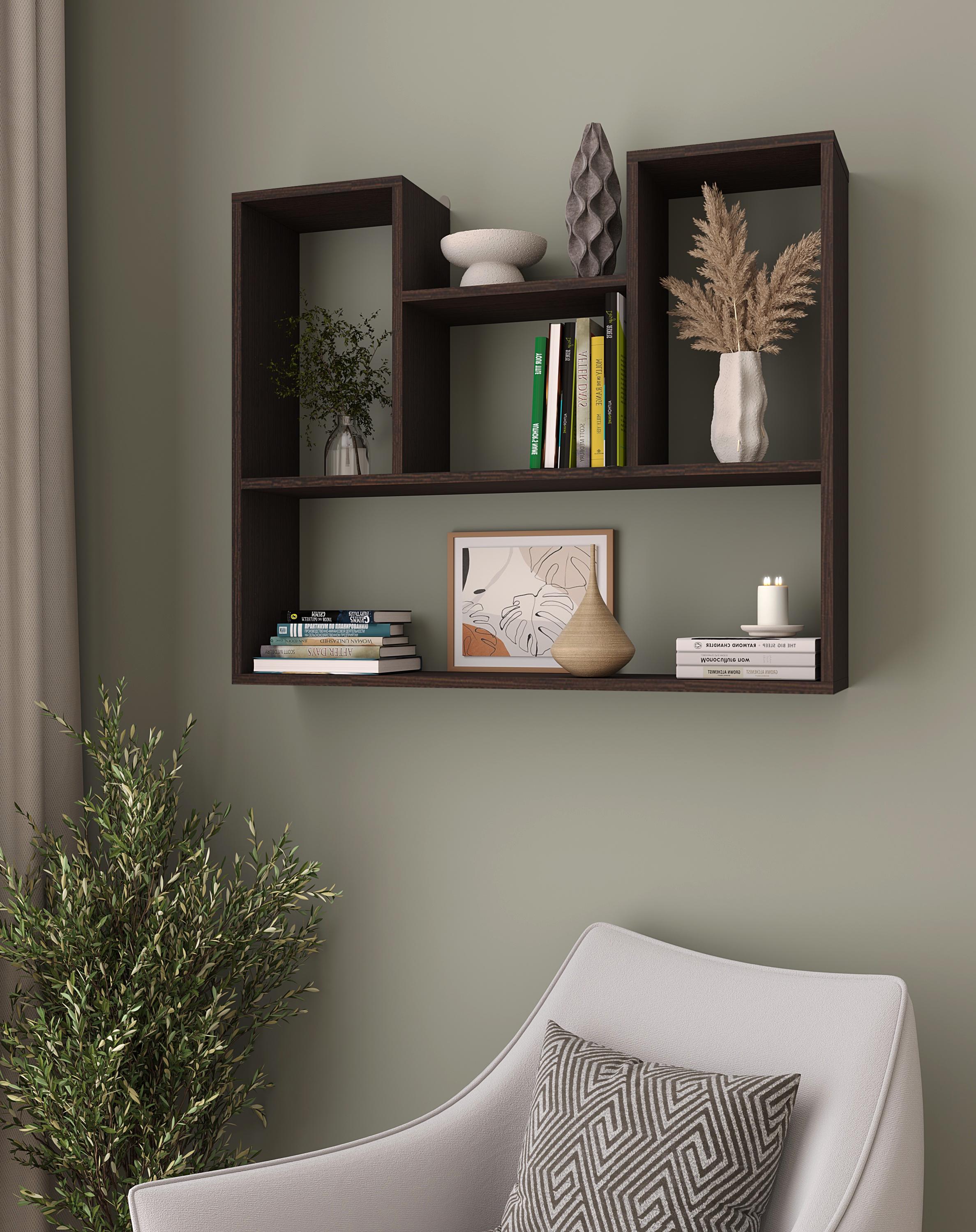 Полиця для книг та декору 90х75х20 см Венге магія