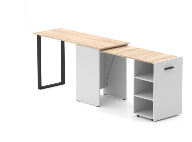 Стол-трансформер Knap Knap Hobana-Jumbo 135х50х77 см Белый/Дуб сонома - фото 2 Стол-трансформер Knap Knap Hobana-Jumbo 135х50х77 см Белый/Дуб сонома - фото 2