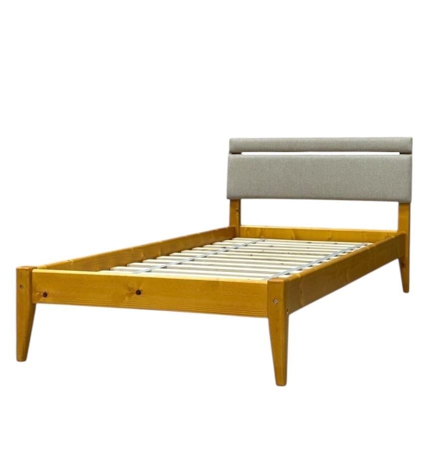 Кровать односпальная деревянная Скиф Л-158 с мягким изголовьем 90х190 см Янтарь/Твист-3 (27966959)