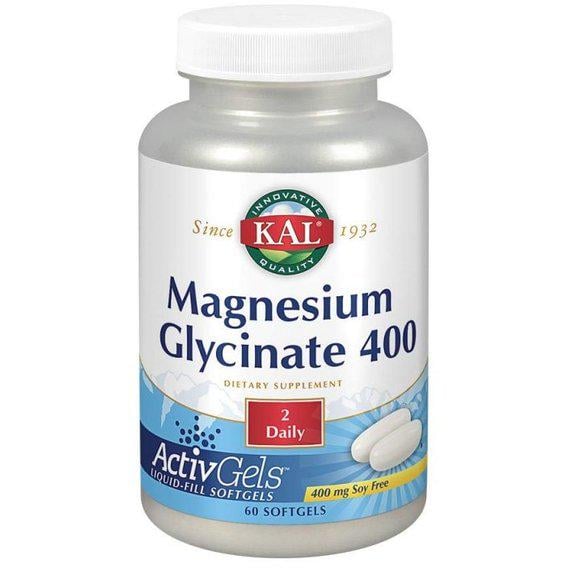 Микроэлемент Магний KAL Magnesium Glycinate 400 Soy Free 400 mg 60 Softgels (CAL-40114)