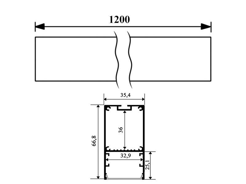 Светильник светодиодный подвесной линейный LEDUA N44-1200 с внутренним драйвером 220V 43,2W 4320 Lm 3500К Белый (25313667) - фото 3