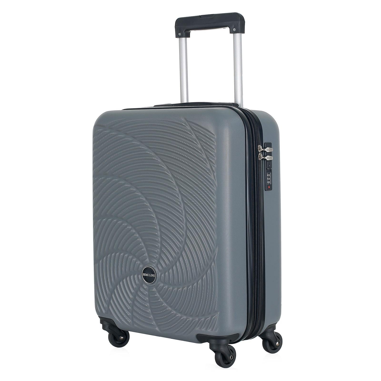 Чемодан SEMI LINE 20" ABS-пластик расширение 20% 4 колеса кодовый замок ручная кладь 44 л Graphite