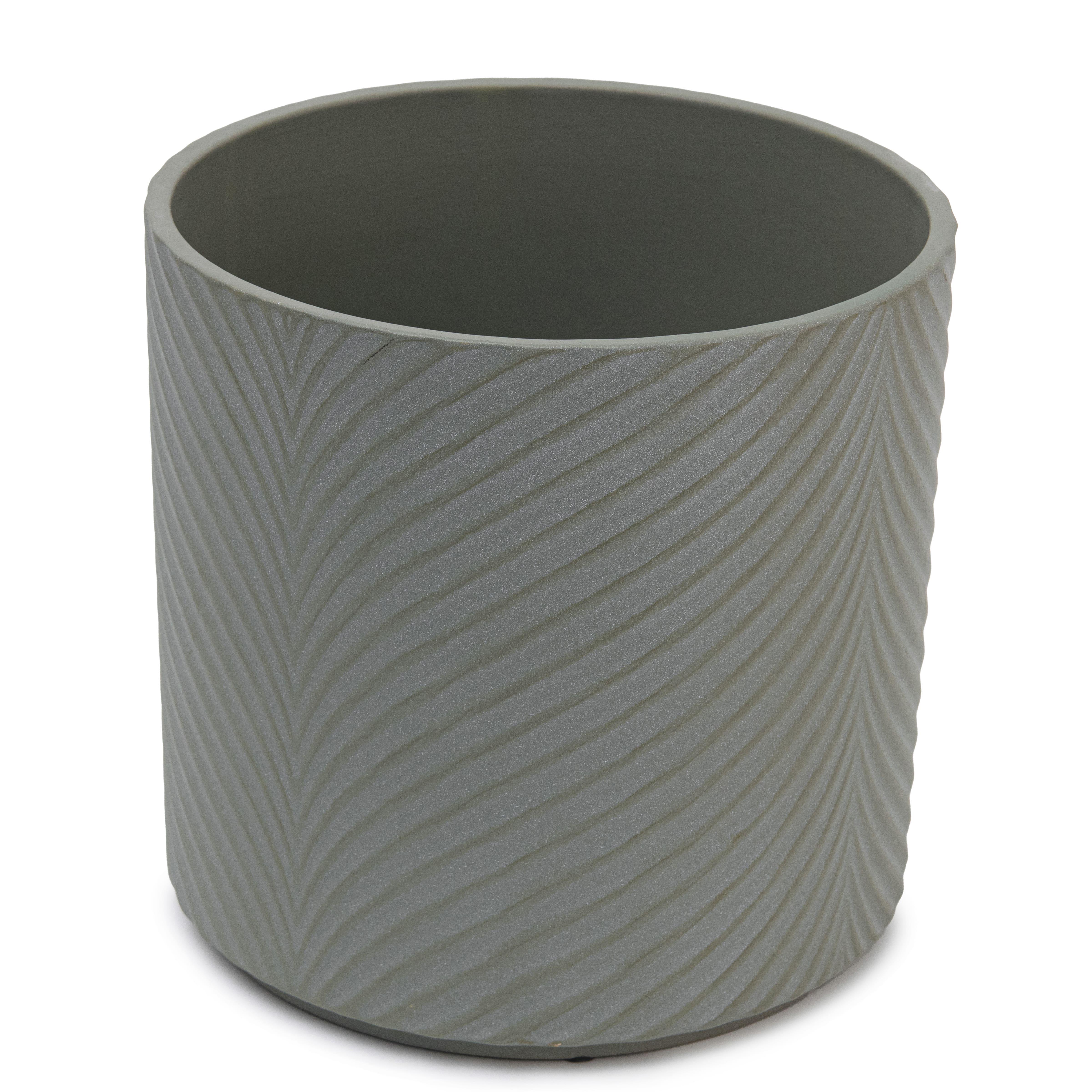 Набор кашпо для цветов керамические elemi Листок круглый 1,3 л/2,3 л/4,5 л Темно-зеленый (УТ-00094682) - фото 5