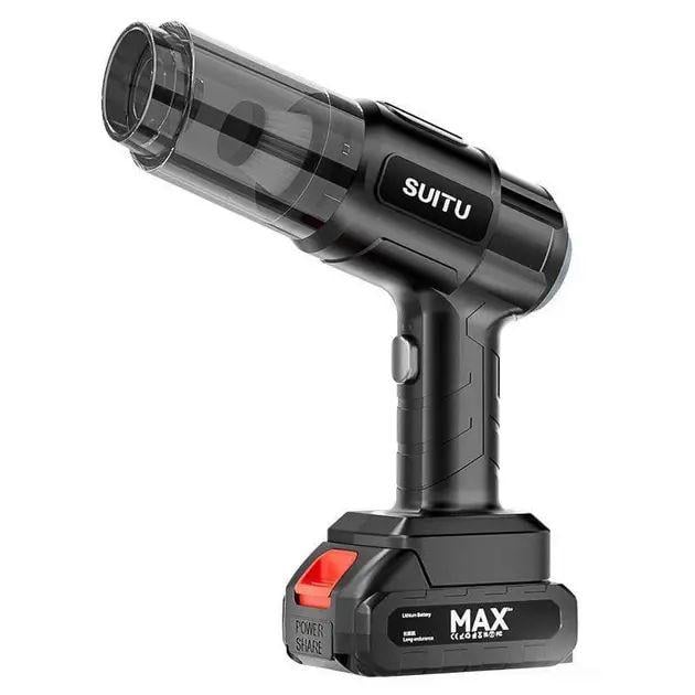 Пылесос автомобильный беспроводной аккумуляторный 4 насадок 150 Вт для сухой уборки аккумуляторный Черный (opt-102897)