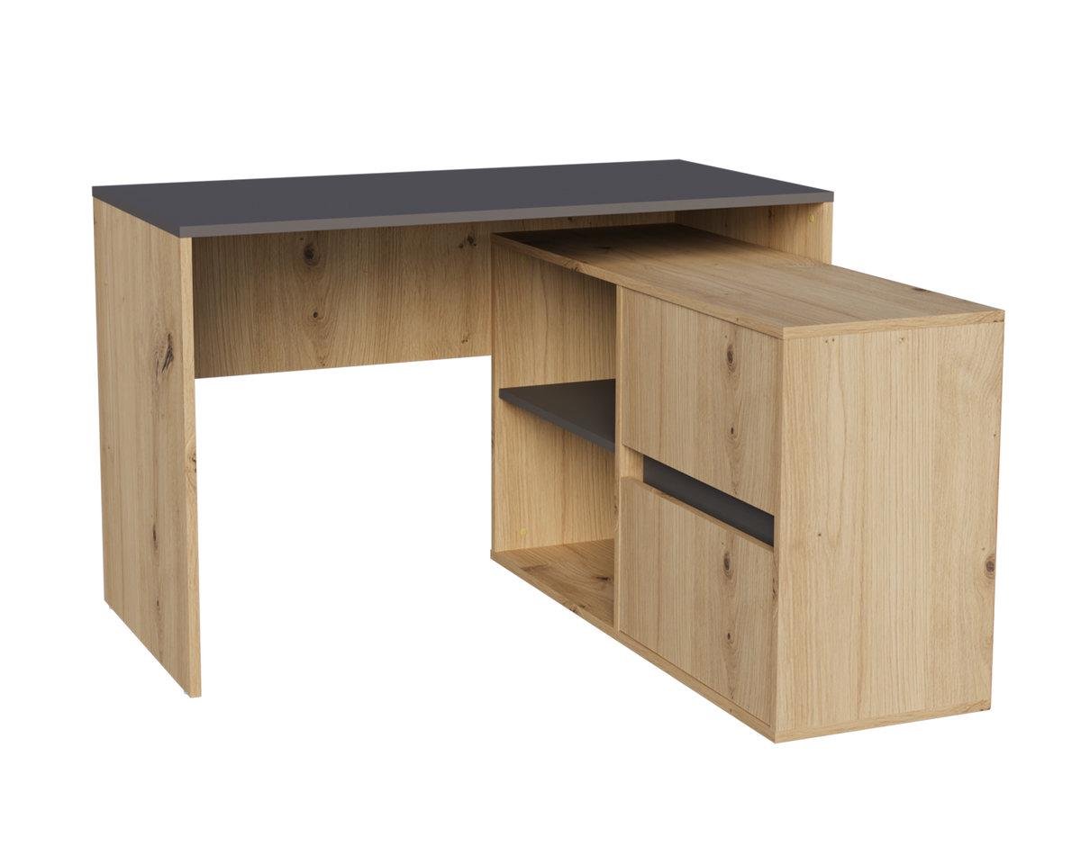 Стол письменный угловой TWIN DA 120x60 Дуб артизан/Антрацит (28710899)