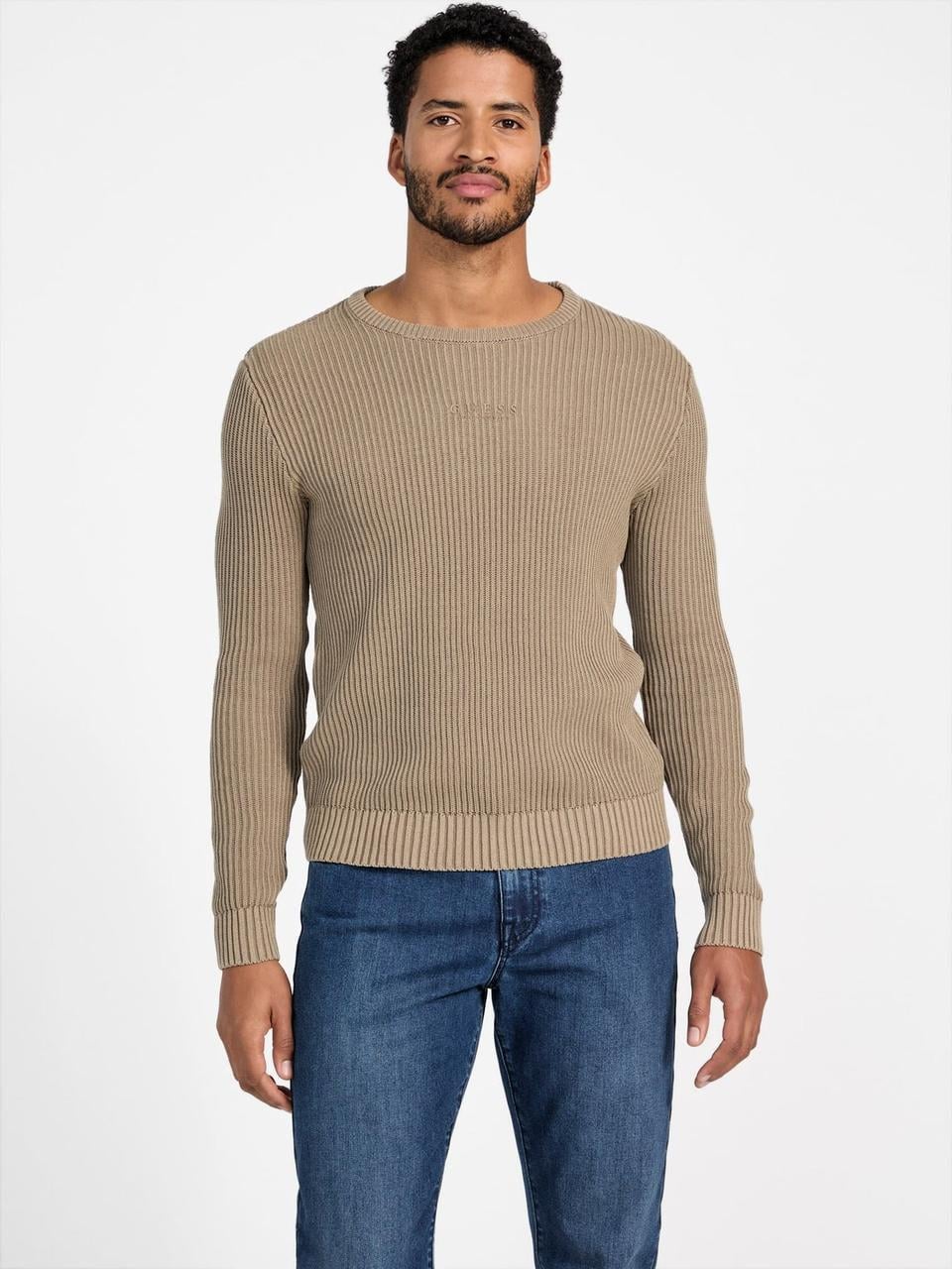Свитер мужской Guess Olex Crewneck M Бежевый (7620837158502)
