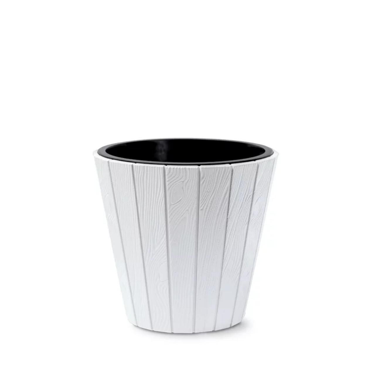 Горщик для квітів Prosperplast Woode 30 см Білий (DBWO300-S449) - фото 1 Горщик для квітів Prosperplast Woode 30 см Білий (DBWO300-S449) - фото 1