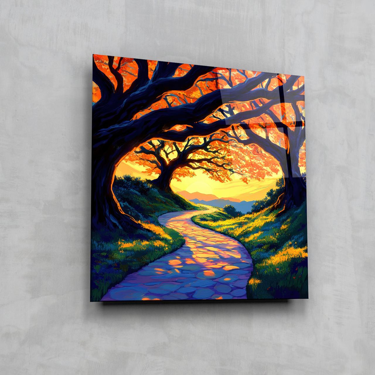 Картина на стекле NovellaPrint Закат в лесу 90х90 см (578.3)