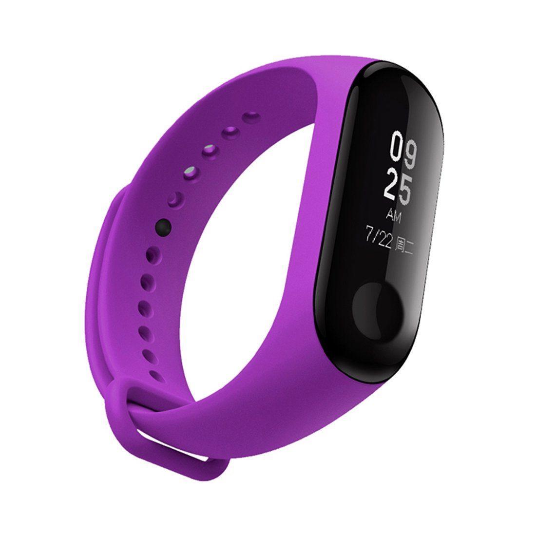 Ремешок MRK для фитнес браслета Xiaomi Mi Band 4/3 силиконовый Purple - фото 1