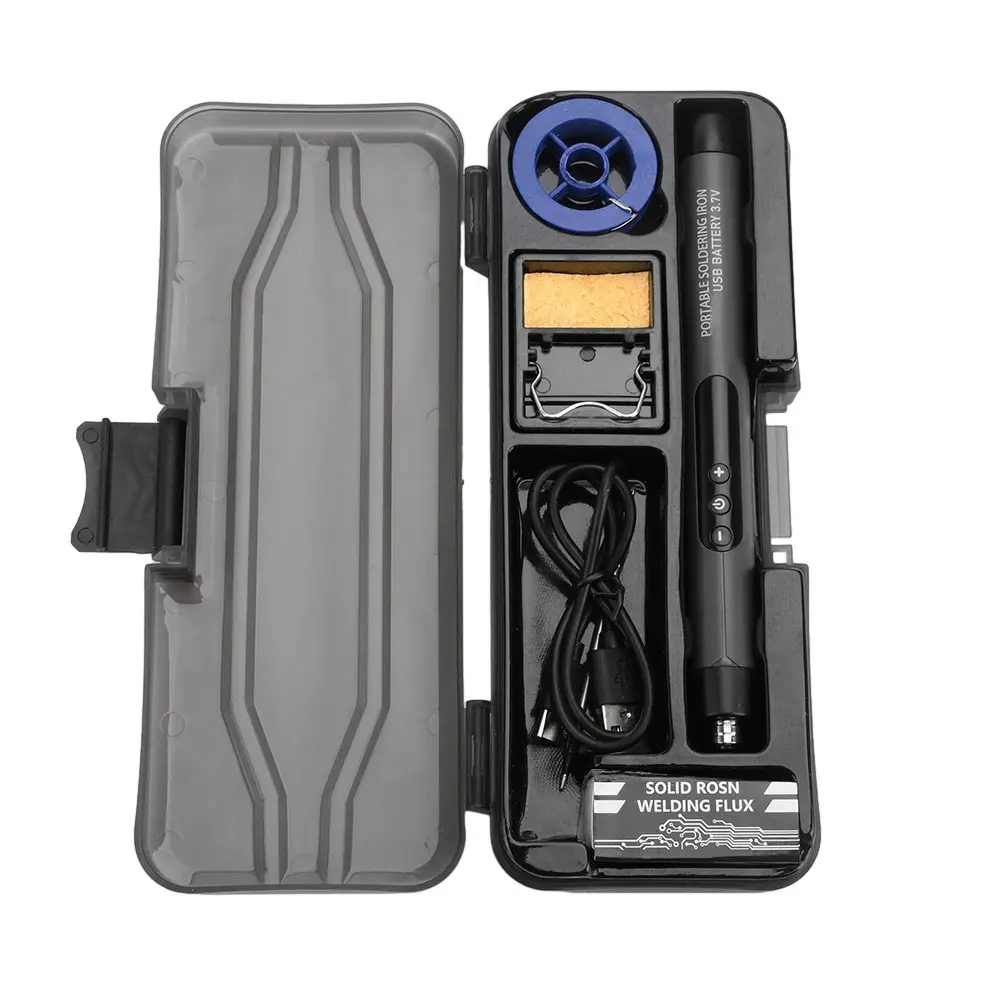 Паяльник портативний PRO+ з регулюванням температури 8 Вт USB 260-420°C C200S G SET (1329)