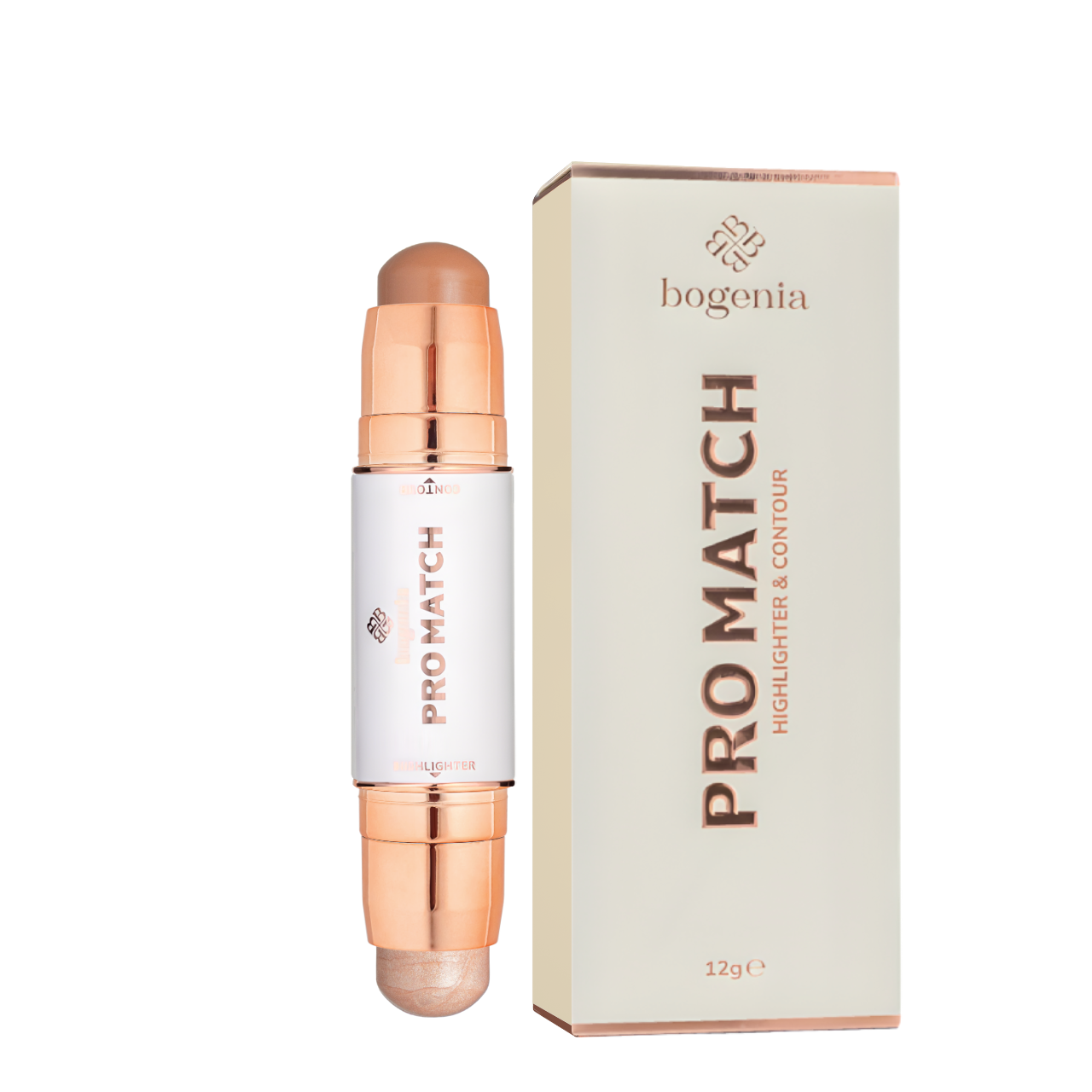 Хайлайтер і контур Bogenia Match Stick Highlighter & Contour 002 Айворі Бронзовий (BG656)