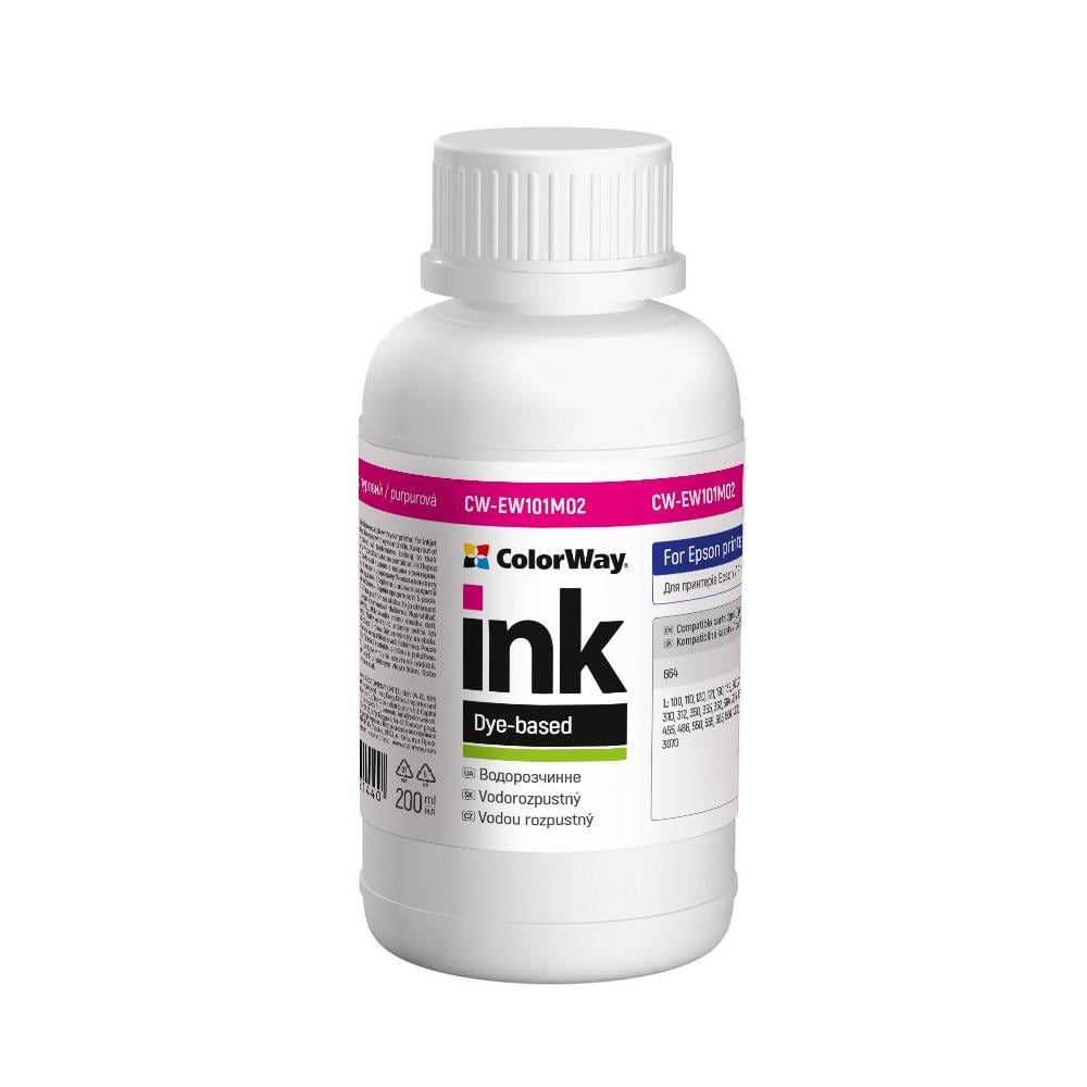 Чорнило для принтеру ColorWay Epson L100/200 200 мл Magenta (CW-EW101M02)