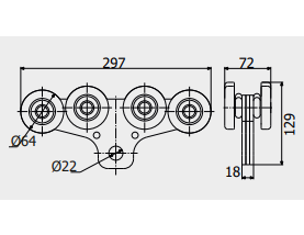 Каретка несуча Roll Grand Б для підвісних систем/механізмів і підвісних воріт до 800 кг - фото 2 Каретка несуча Roll Grand Б для підвісних систем/механізмів і підвісних воріт до 800 кг - фото 2
