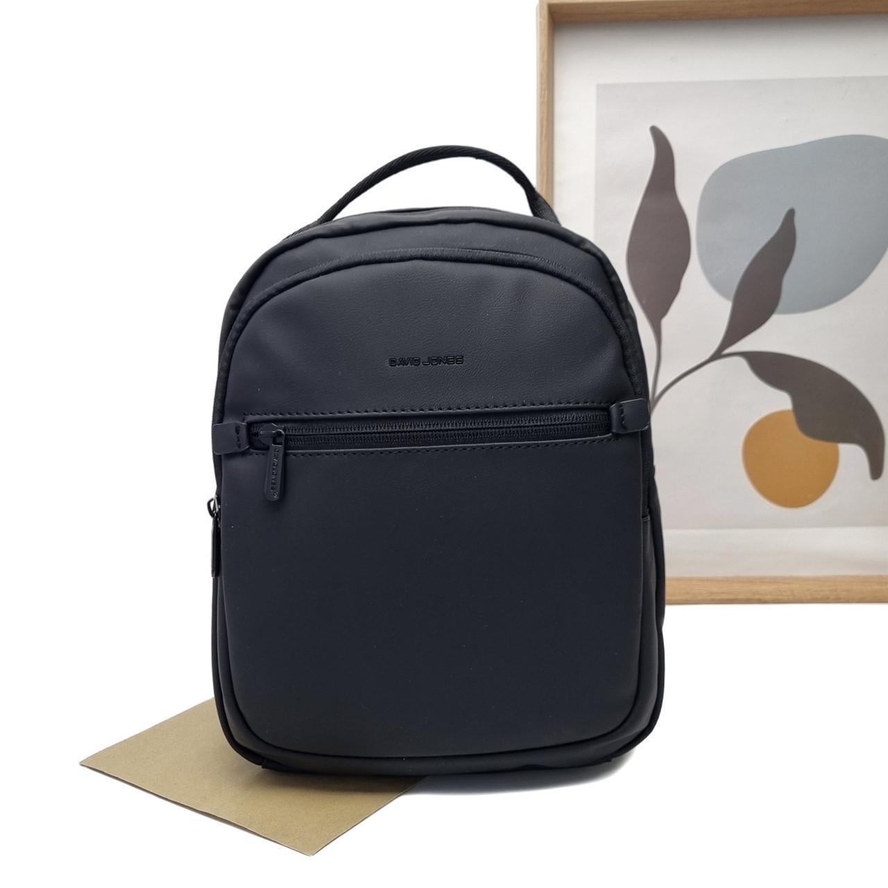 Міський рюкзак DavidJones екошкіра Чорний (CM7376 black)