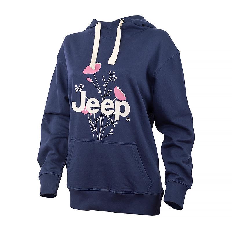 Худі жіноче JEEP HOODED OVERSIZE SWEATSHIRT Botanical Print S Синій (O102606-A184 S)