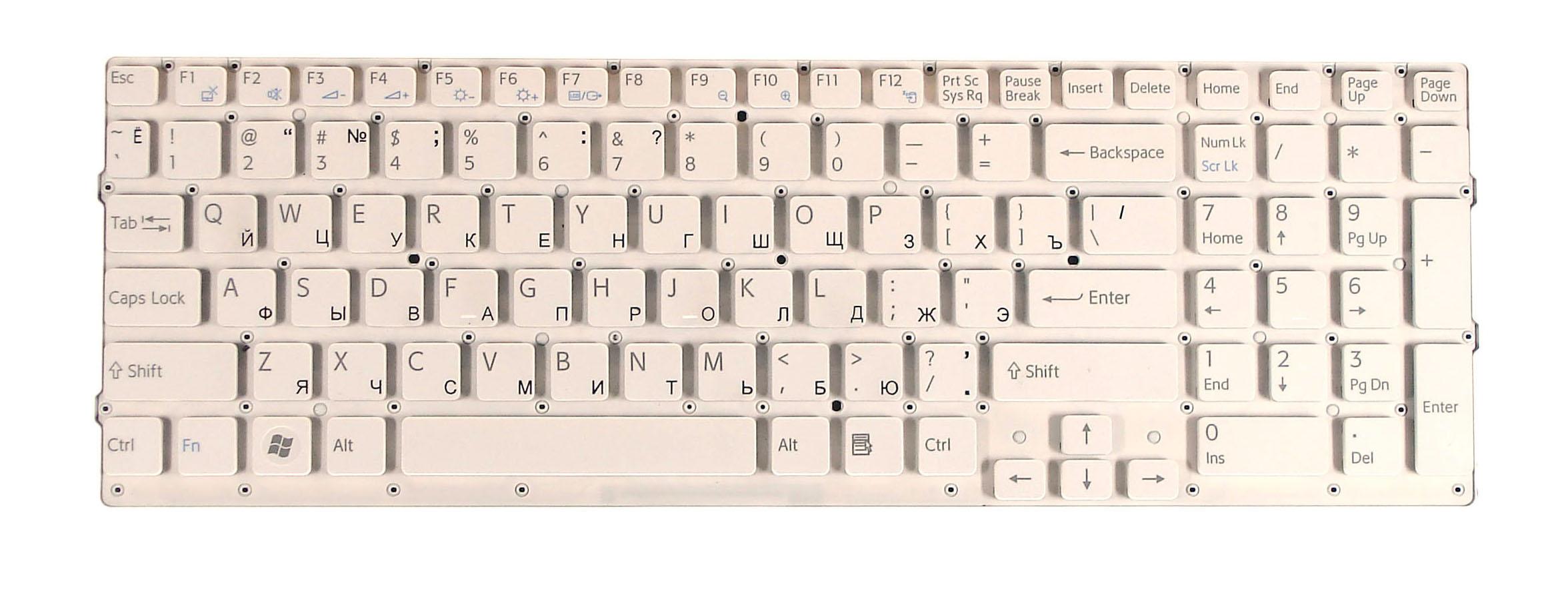Клавиатура для ноутбука Sony Vaio VPC-CB White