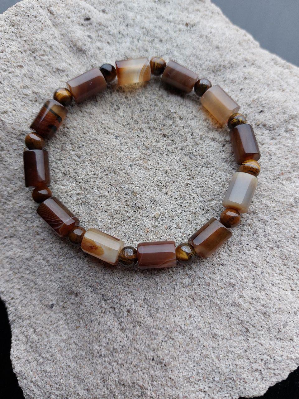 Браслет LITAURS из натурального камня агат 8х12 мм L 18-21 см (250216-1) - фото 4 Браслет LITAURS из натурального камня агат 8х12 мм L 18-21 см (250216-1) - фото 4