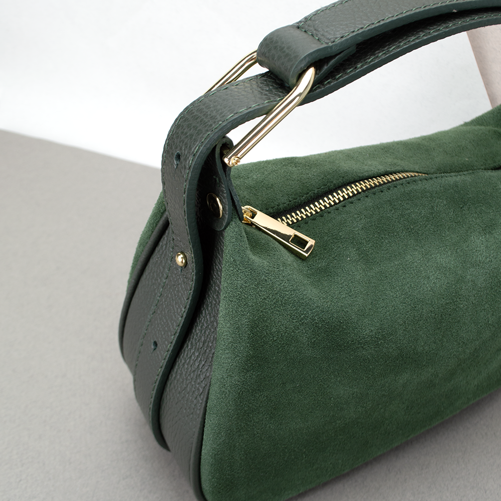 Сумка жіноча замшева Virginia Conti 03800 Темно-зелений (2423705685) - фото 3