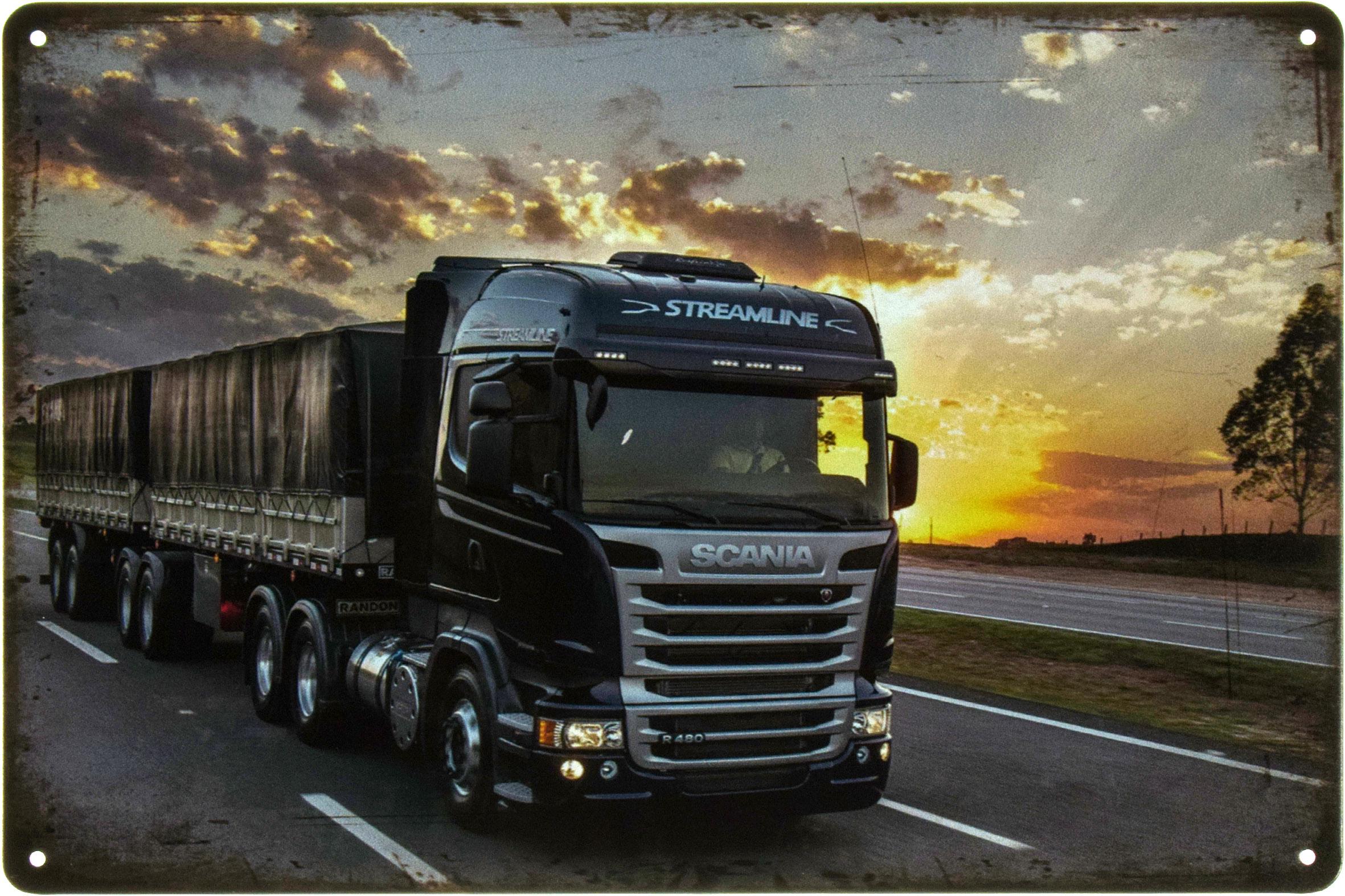 Металлическая табличка Scania Streamline 20x30 см - фото 1 Металлическая табличка Scania Streamline 20x30 см - фото 1