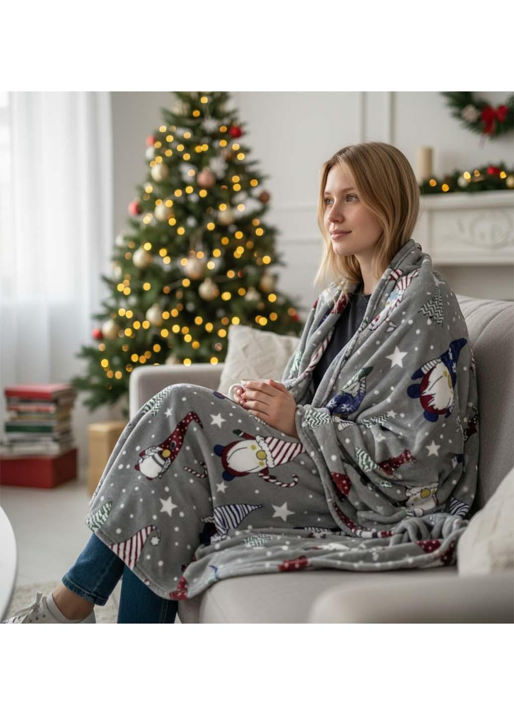 Покрывало новогоднее велюровое 220х200 см