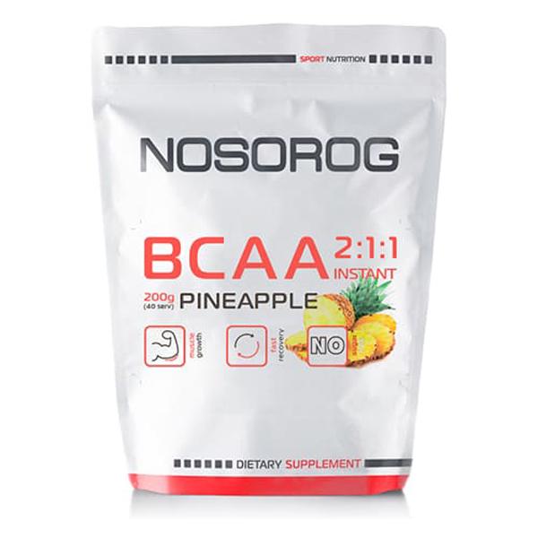 Амінокислота BCAA для спорту Nosorog Nutrition BCAA 2:1:1 200 g /36 servings/ Pineapple