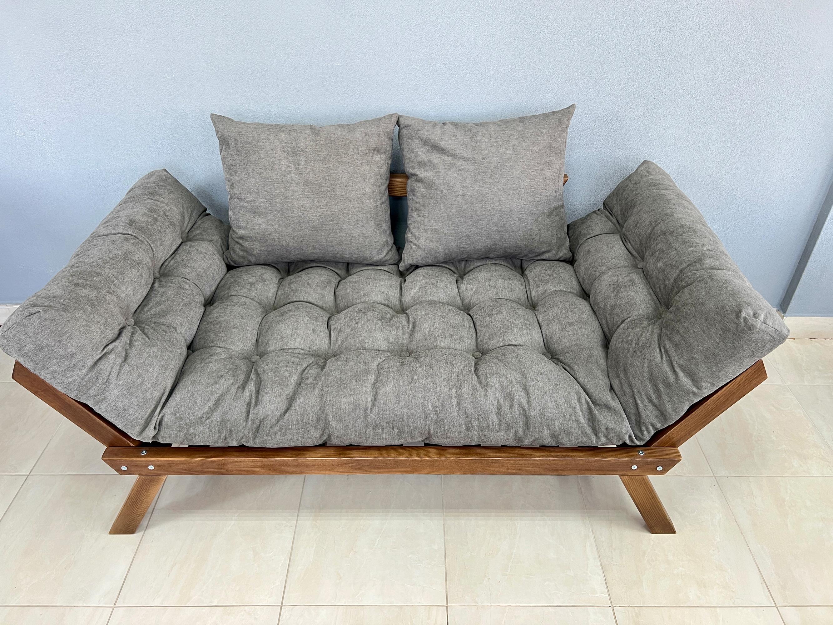 Диван дерев'яний розкладний Нью-Йорк Woody ясен Коричневий/матрац Попелястий (47566) - фото 2 Диван дерев'яний розкладний Нью-Йорк Woody ясен Коричневий/матрац Попелястий (47566) - фото 2