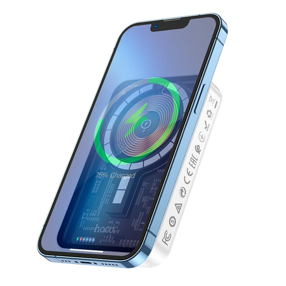 Повербанк накладний Hoco Transparent discovery edition magnetic fast charge Q10 5000 mah 20W Білий (6931474775948) - фото 3