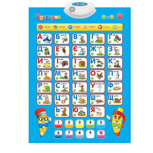Плакат обучающий детский Limo toy на украинском языке интерактивный (7031)