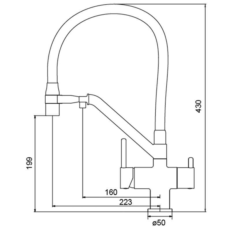 Смеситель для кухни KOER KB-72006-05 (KR3380) - фото 2