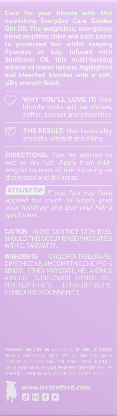 Олія для освітленого волосся Bleach Blondes Everyday Care Golden Girl Oil 50 мл (LS5692) - фото 2 Олія для освітленого волосся Bleach Blondes Everyday Care Golden Girl Oil 50 мл (LS5692) - фото 2
