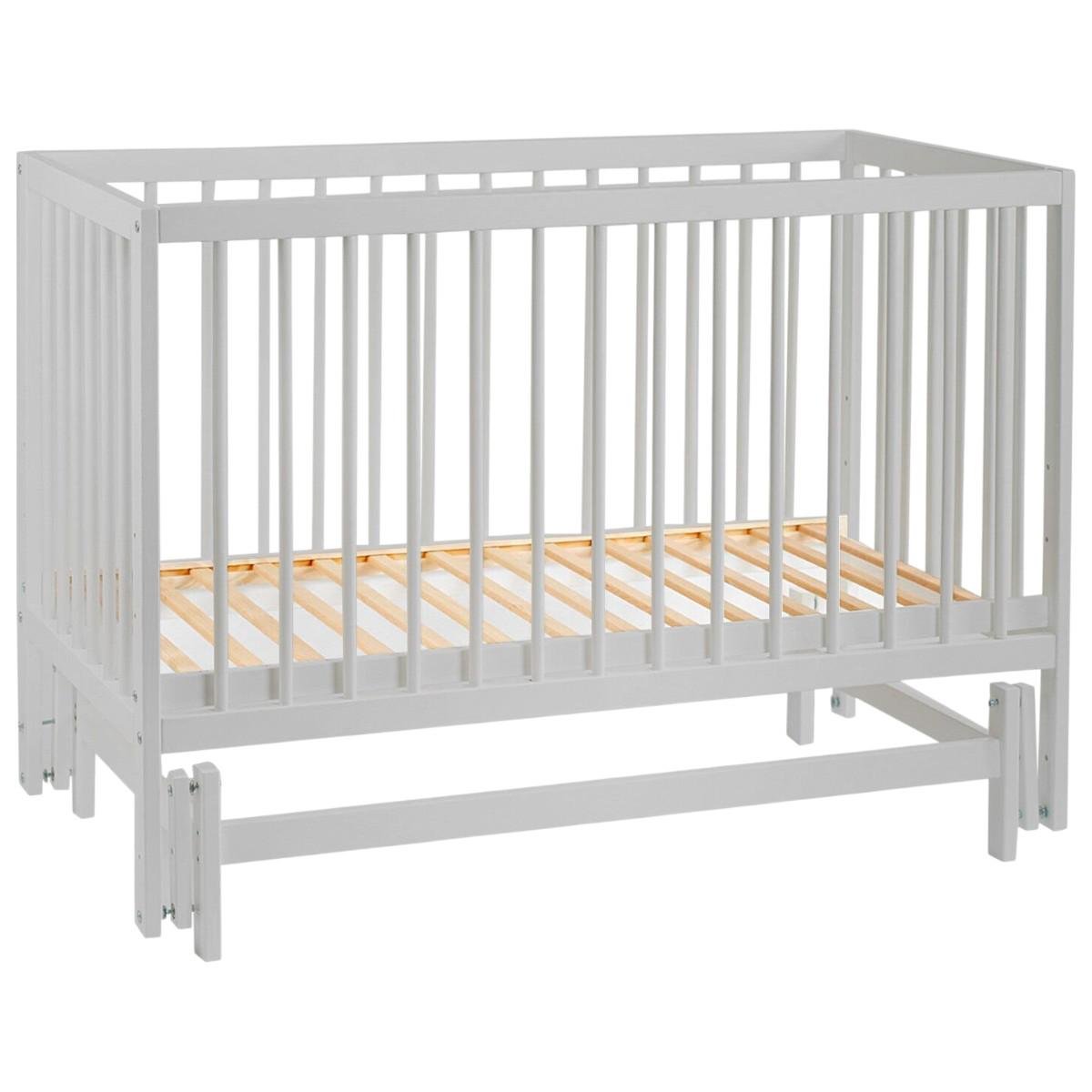 Кроватка детская маятник ТМ Кузя СКАЗКА-2 с выдвижной палочкой Серый