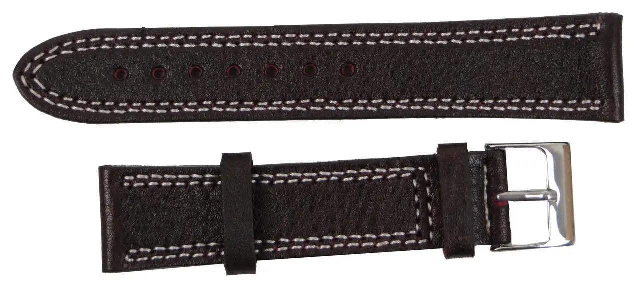 Ремінець для годинника Mykhail Ikhtyar шкіряний 17 мм Коричневий (S529-20S brown)