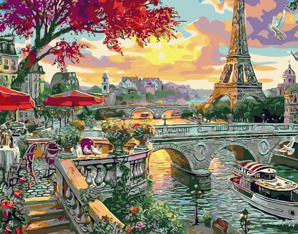 Картина по номерам Strateg Вечереет в Париже 40x50 см (SY6227)