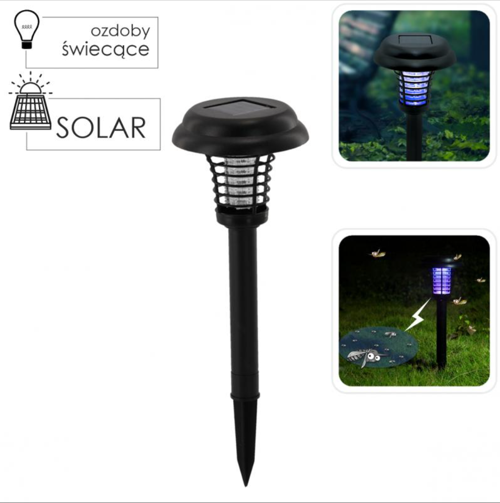 Фонарь солнечный Garden Line SOL6117 садовый для освещения и уничтожения насекомых 13,8x13,8x42 см - фото 2