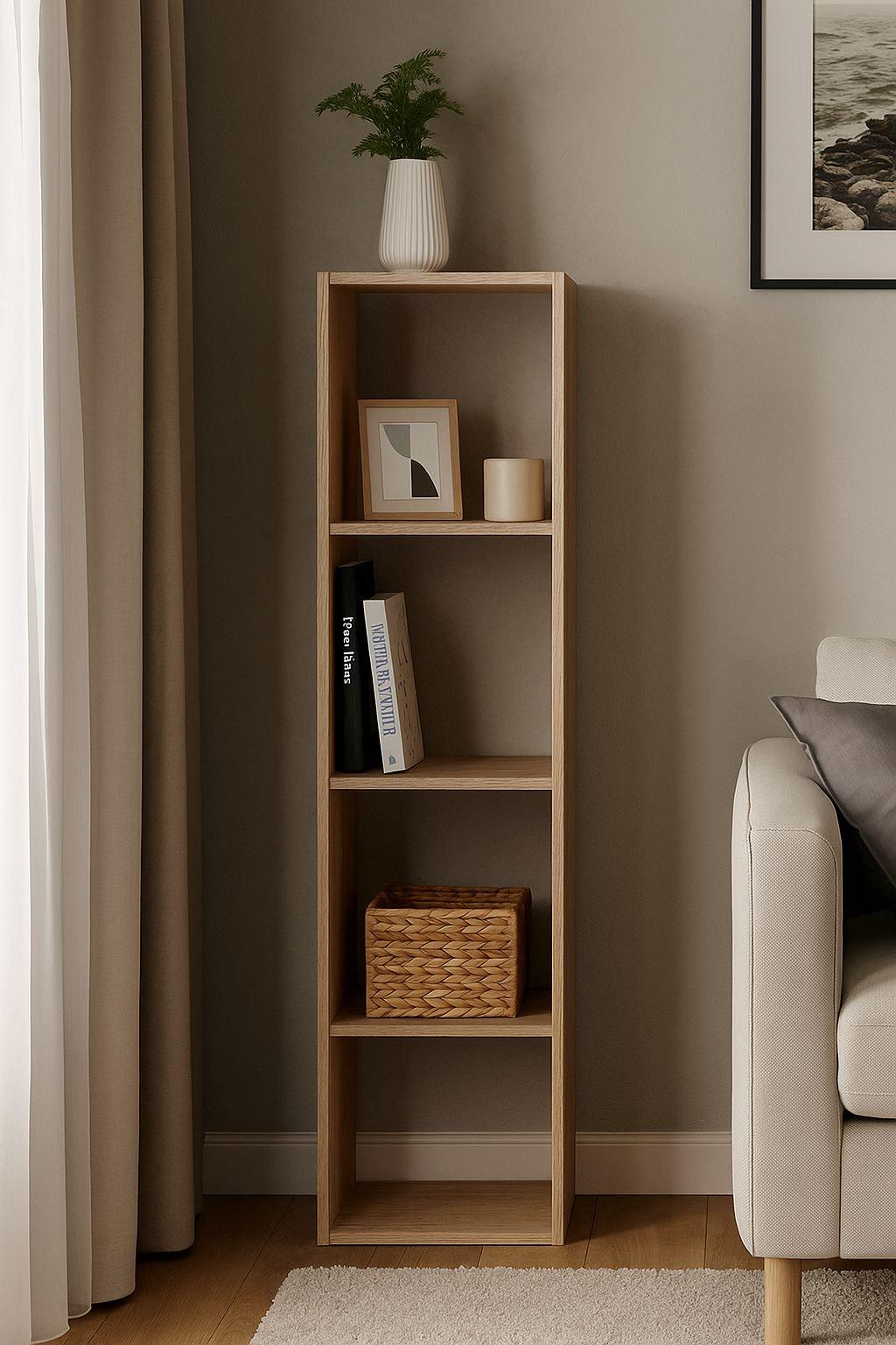 Стелаж настінно-підлоговий модульний MEBLIBUD KUB 4 секції Дуб сонома - фото 2