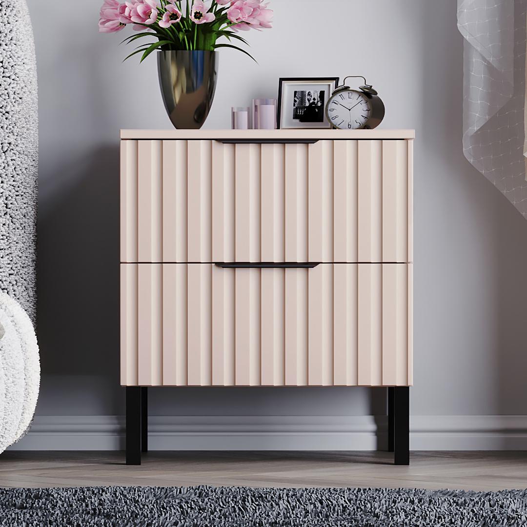 Тумба приліжкова DiPortes Саванна РЕТРО К-25 МДФ 50/61/40 см Кашемір (01428)