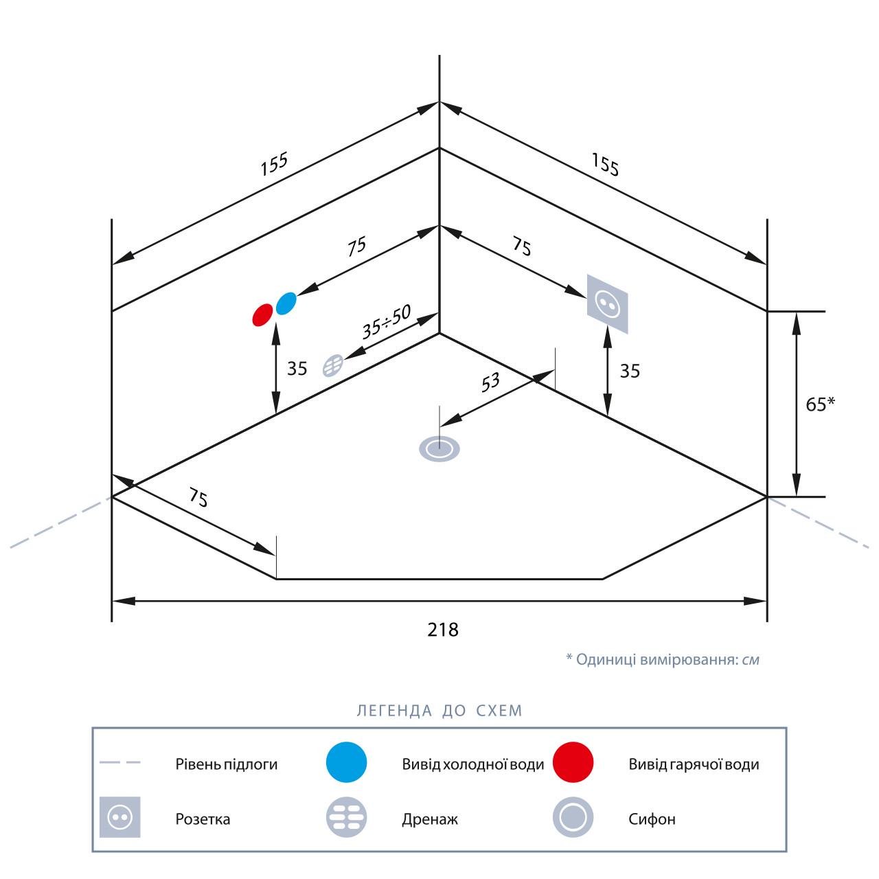 Ванна акриловая Iris с гидромассажем и аэромассажем TLP-643 new 155х155х65 см - фото 3
