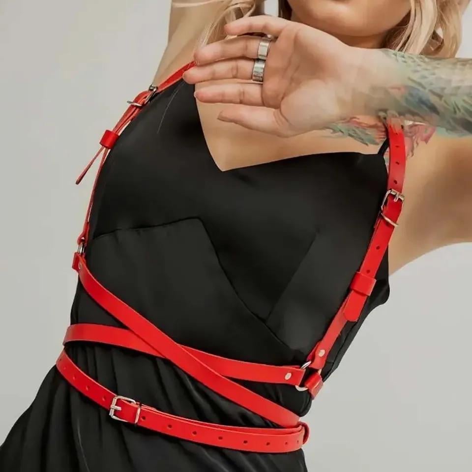 Портупея кожанная для девушки Красный - фото 2 Портупея кожанная для девушки Красный - фото 2