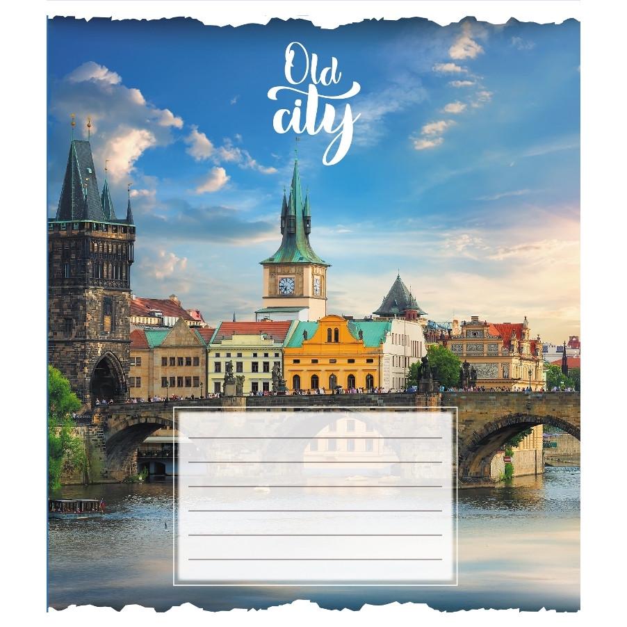 Зошит загальний Школярик "Старе місто" в клітинку 96 арк. (096-630039K-5)