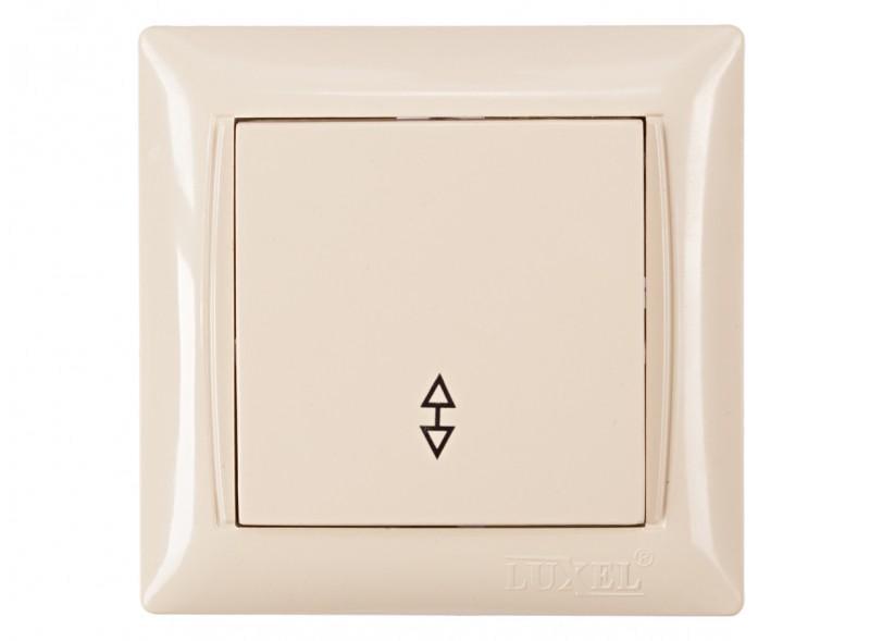 Выключатель одноклавишный проходной Luxel 3315 PRIMERA Кремовый (27552517)