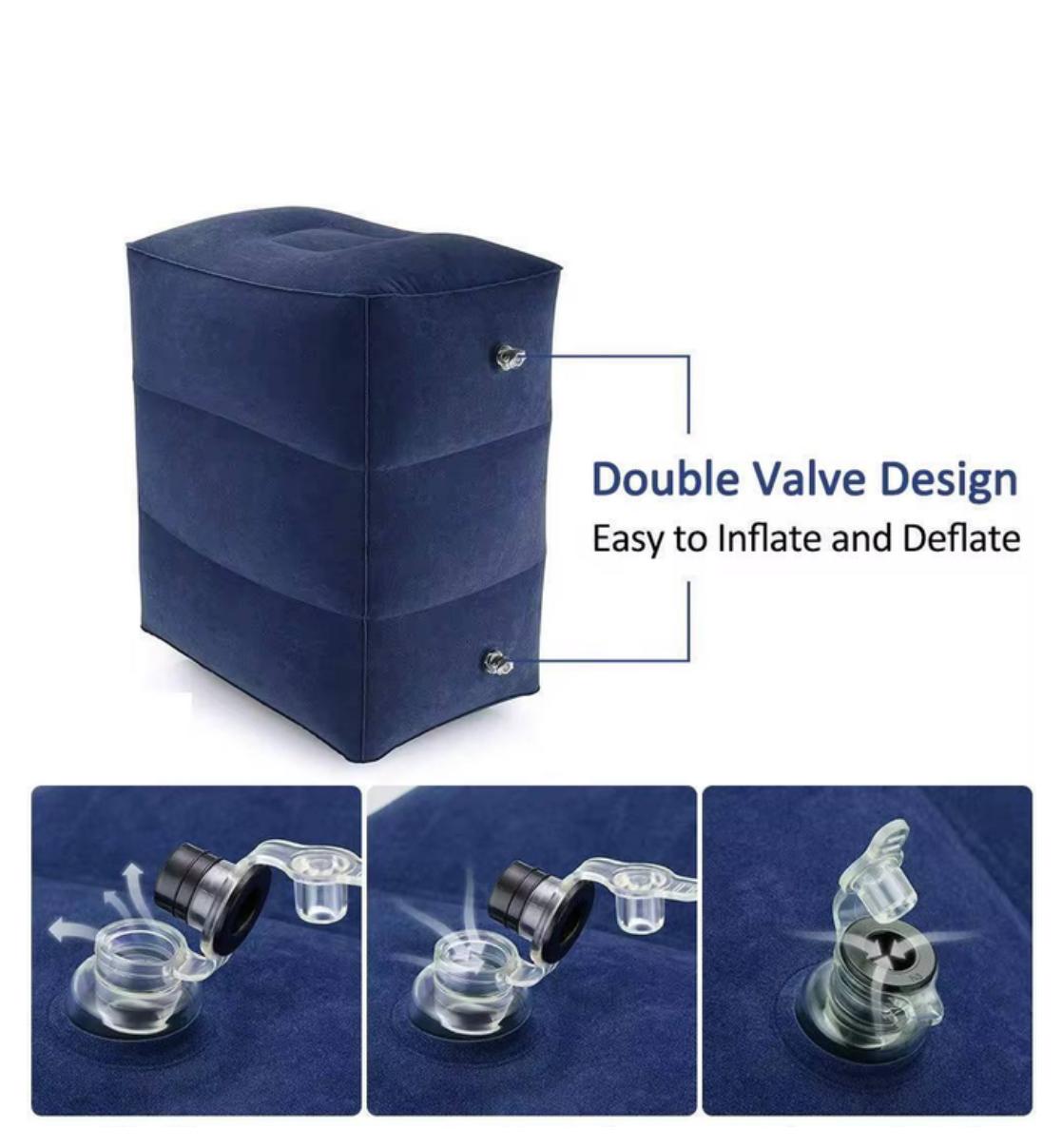 Надувная подушка для ног для путешествия в автобус или самолет 43x30x40 см Синій (2796969843) - фото 2