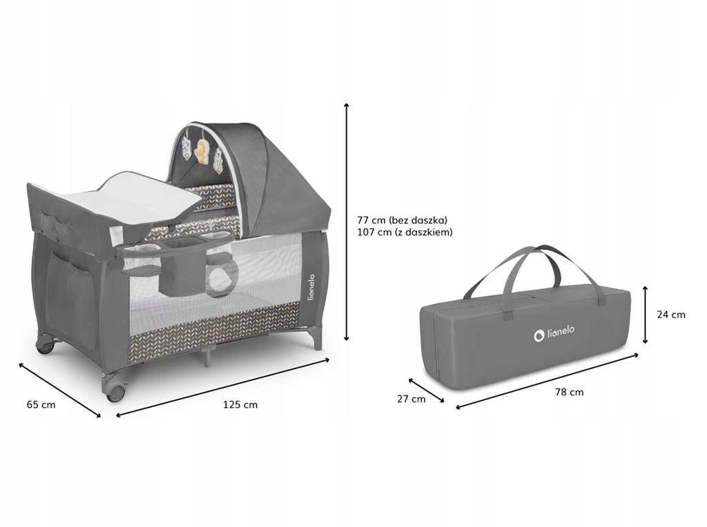 Ліжечко-манеж Lionelo Sven Plus Grey Scandi - фото 7