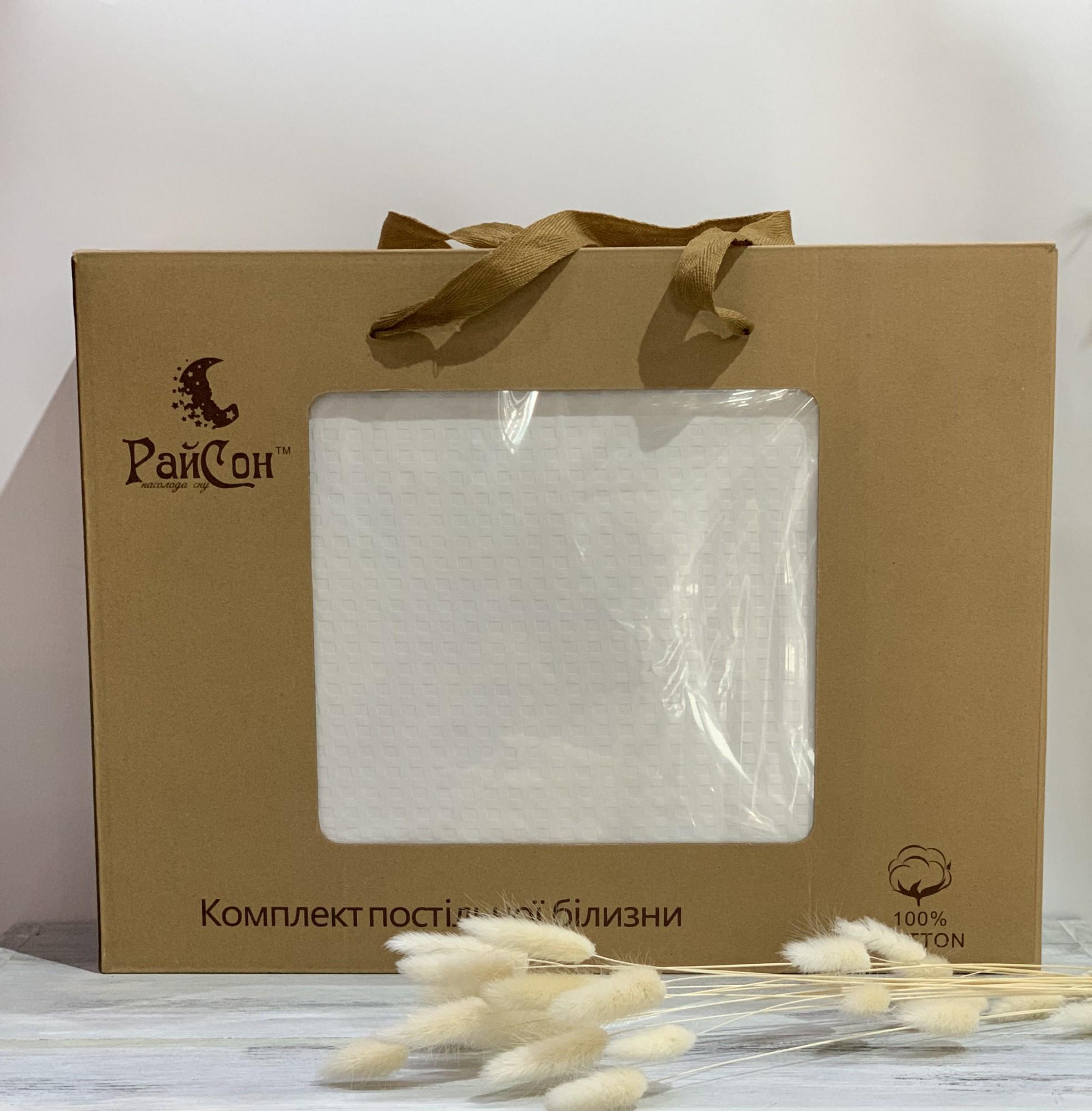 Комплект постельного белья Крафт страйп-сатин В4 двуспальный Белый