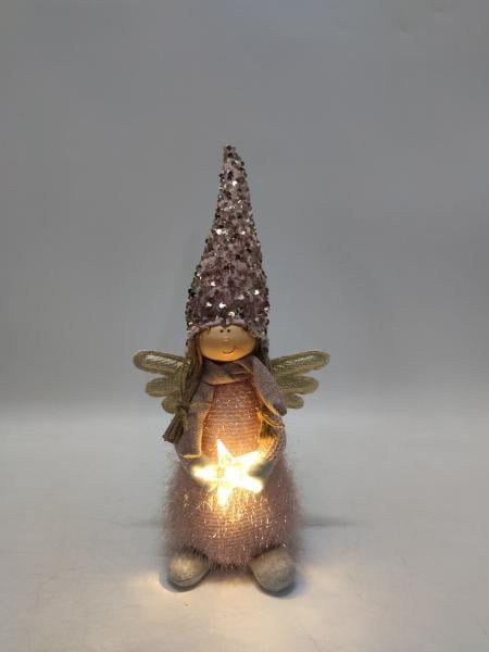 Мягкая игрушка новогодняя Novogod'ko Девочка Ангел 40 см LED звезда (974627)