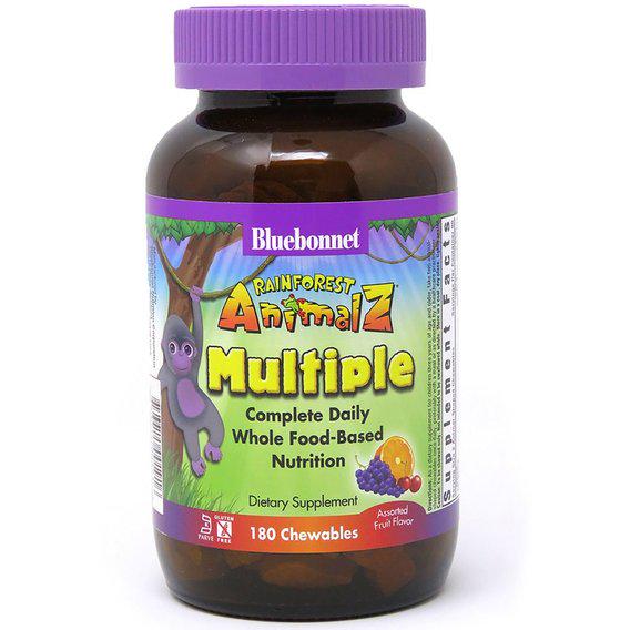 Витаминно-минеральный комплекс Bluebonnet Nutrition Rainforest Animalz Multiple Complete Daily 180 Chewables Fruit Flavor (BLB0191)