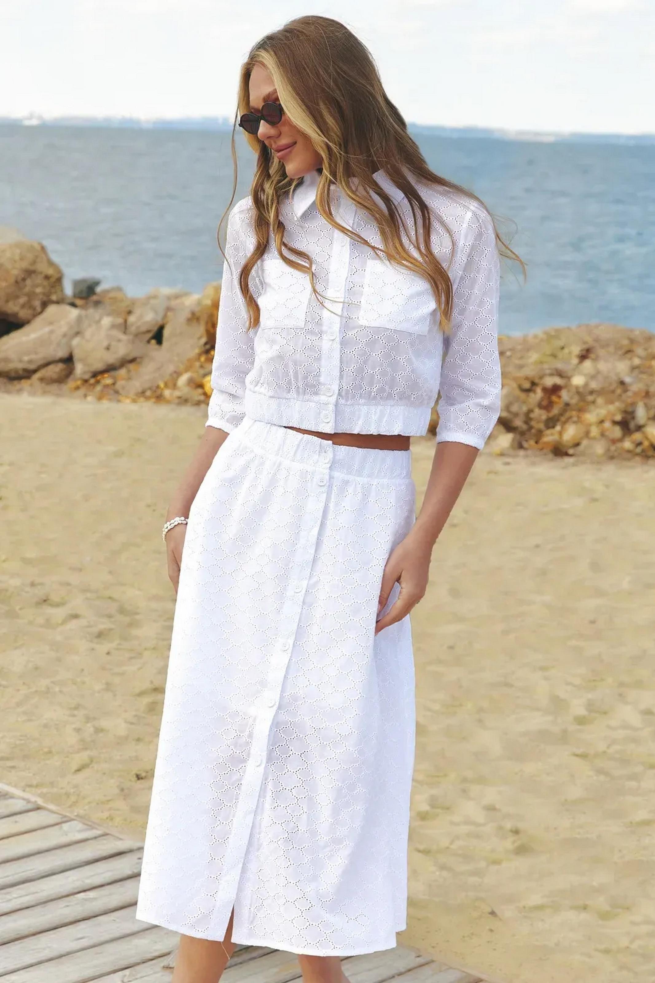 Костюм женский Seventeen кофта/юбка S-M Белый (104-2294.6409) - фото 2 Костюм женский Seventeen кофта/юбка S-M Белый (104-2294.6409) - фото 2