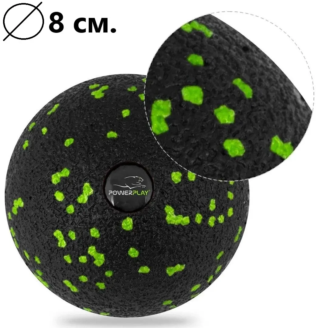 Мяч массажный PowerPlay PP-4350 Epp Massage Ball Черный/Зеленый - фото 4